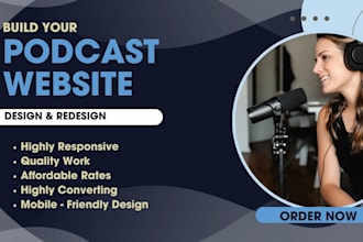 design modern video, audio, wordpress podcast website