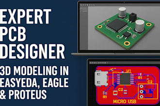 design pcbs and 3d cad models  parts using easyeda, eagle, and proteus