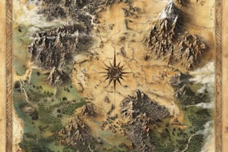 make fantasy map illustration for dnd, novels