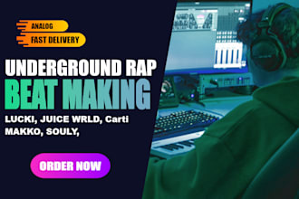create a underground type ambient or guitar rap beats