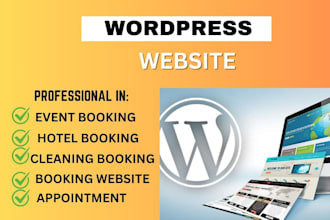create a book website event, short time rental, and wordpress website