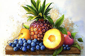 make vegetables, fruits, flowers and plants illustrations