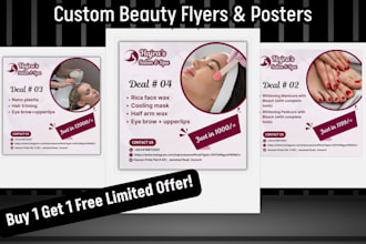 design premium and graceful beauty salon flyers and posters