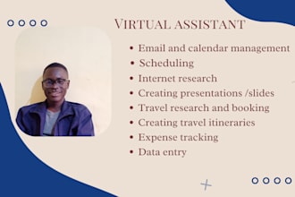 be your own organized and detail oriented virtual admin assistant