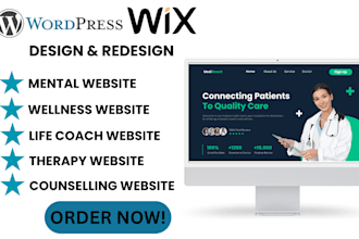 design therapy website, mental health wellness counselling, medical website