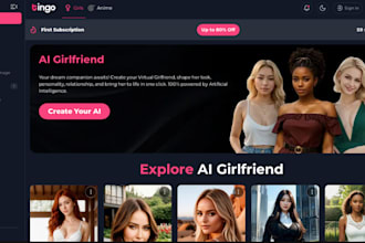 create ai nsfw app, ai companion app, ai girlfriend app and website