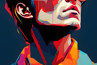 potrait color abstract art illustration