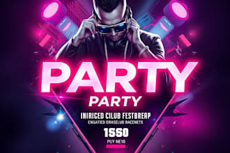 design party flyer, club, dj, hip hop, music, event flyer, business flyer logo