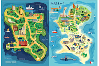create event or festival vector illustrative maps