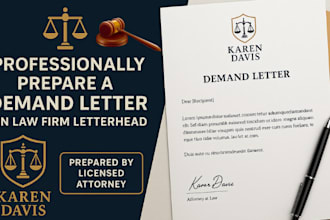 prepare a demand letter on the official letterhead of my law firm as a licensed