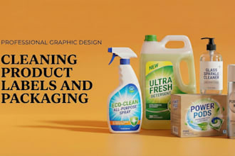 design professional cleaning product labels and packaging