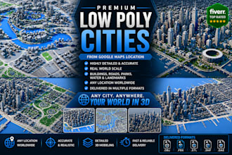 create realistic 3d city model from google maps location