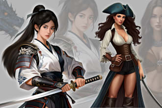 draw custom character art and character illustration