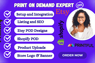 etsy print on demand shopify pod shopify pod store etsy listing printful seo