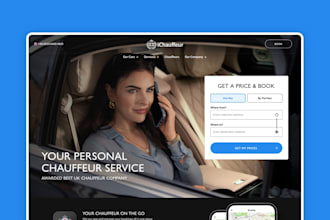 design chauffeur website, limousine, taxi booking website with reservation form