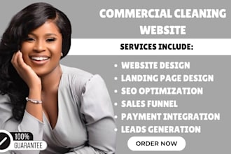 build commercial cleaning website, house cleaning website office window cleaning