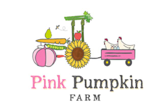 design outstanding pink pumpkin farm logo