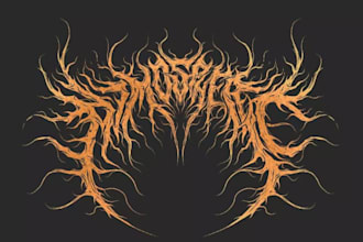design an atmospheric black metal and dungeon synth logo