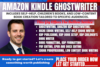 be ebook ghostwriter, amazon KDP, publishing, book formatting, editing, typeset
