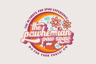 design pawhemian paw spa logo