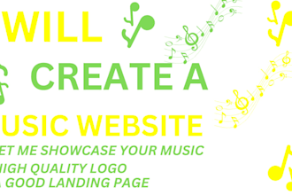 do eye catching artist landing page, logo and website to showcase your music