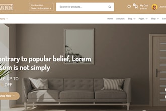 design ecommerce website, furniture store, webshop, interior decor website