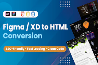 convert figma or xd to HTML optimized for SEO and speed