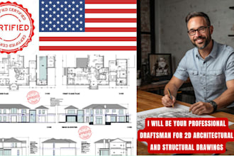 draw, review, and stamp your architectural plan for USA city permit, blueprint