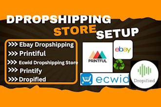 build design dropshipping store using printiful ebay  ecwid alidropship  weebly
