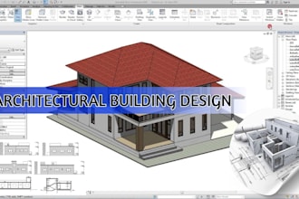 create architectural building design sketch to plan construction autocad drawing