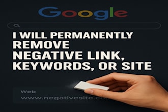permanently remove negative link, keywords, or site from google search