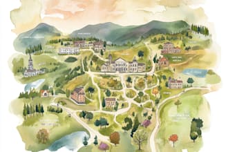 create a custom watercolor illustration of venue wedding map invitation