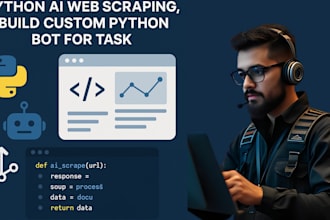 do python ai, machine learning, web scraping,nlp, automation bot, ocr, rag, rpa