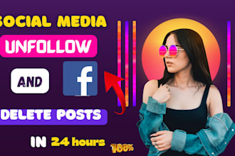 manually unfollowing and deleting posts on social media  no tools just you
