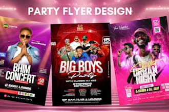 design music, bar, birthday, nightclub, event, party flyers and posters