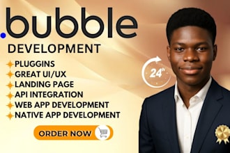 develop a custom bubble io web app or mvp or saas with API integration