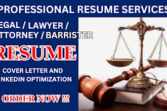 craft legal resume, cover letter, linkedin profile