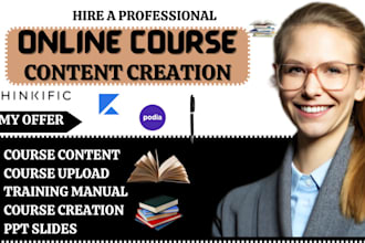 create online course content course creation course curriculum training manual