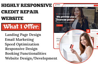 build responsive credit repair website credit restoration website loan website