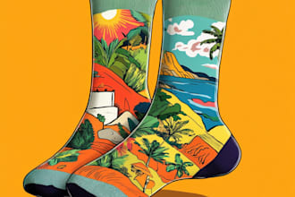 draw sublimation all type of unique socks design and pattern