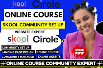 do setup skool community udemy online course management kajabi sales funnel