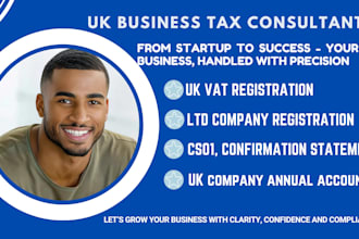 prepare, file submit UK vat, confirmation statement, ct600, cs01 self assessment