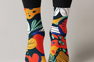 draw sublimation all type of unique socks design and pattern