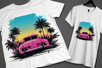 create custom  illustrations for your t shirt design or merchandise