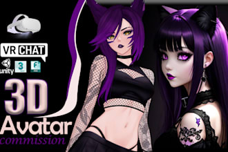 design high quality 3d anime vrchat nsfw avatar and vrchat avatar with gogoloco