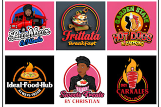 design a restaurant, pizza, bbq, burger, drink, catering, food logo