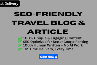 write SEO optimized travel blog posts for your website