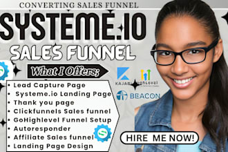create systeme io website, clickfunnel landing page, systeme io sales funnel