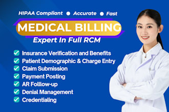do medical billing full rcm claim submission, denial management, payment posting
