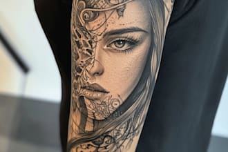 make custom tattoo design , anime , traditional or realistic